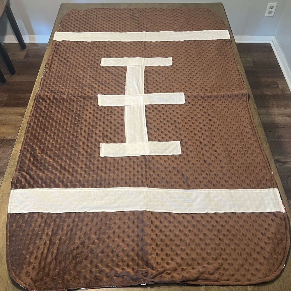 Handmade baby blanket football 49ers